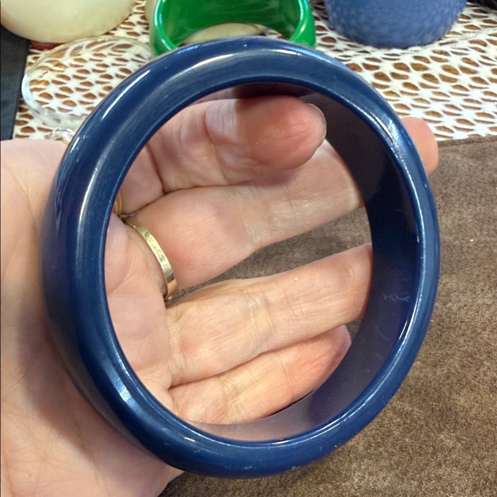 Navy Resin Bangle Bracelet